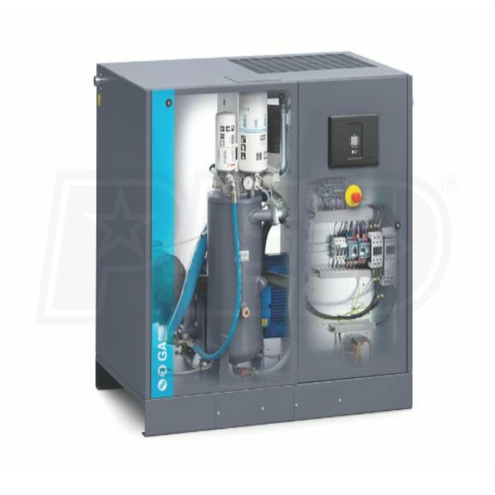 Atlas Copco 8153653772 GA18 WorkPlace 25-HP Tankless Rotary Screw Air ...