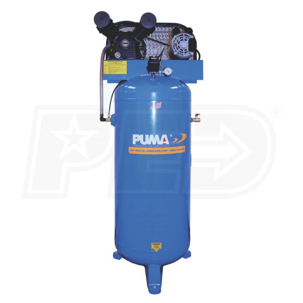 komedie Rustiek Televisie kijken Puma PK6060V 3-HP 60-Gallon Belt Drive Single-Stage Air Compressor 208/230V  1-Phase