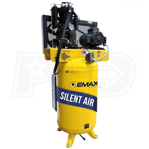 EMAX EPV07V080V13 Industrial Smart Air Silent 7.5-HP 80-Gallon Variable  Speed Two-Stage Air Compressor 208/230V 1-Phase & 208/230V 3-Phase