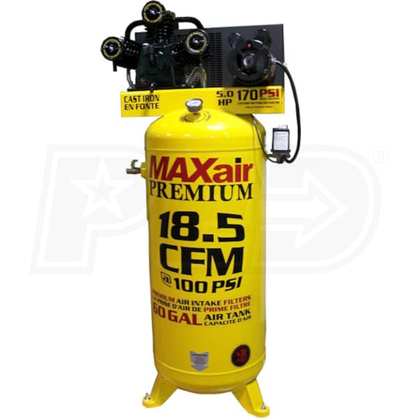 MAXair C5160V1-MAP 5-HP 60-Gallon Single-Stage Air Compressor 208/230V  1-Phase
