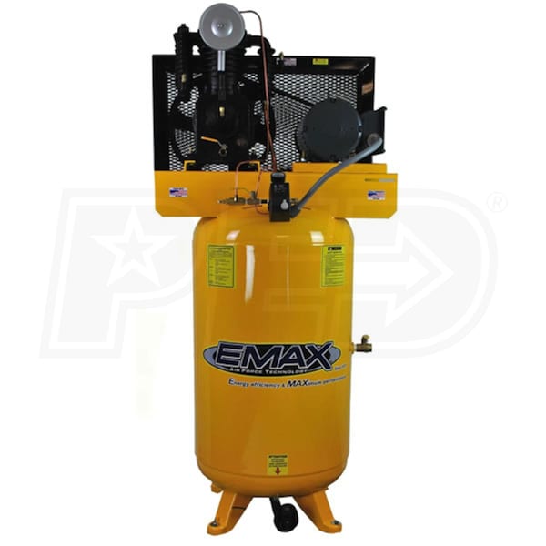 EMAX Silent Industrial Plus 5HP 208-230V 1-Phase 2-Stage 80 gal. Verti