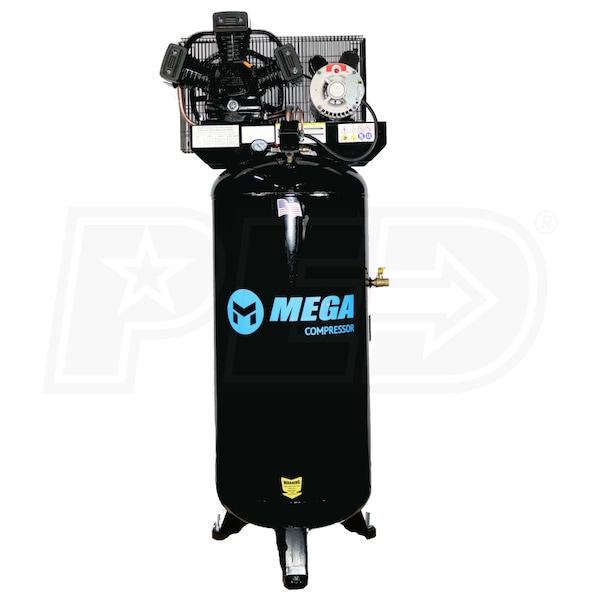 MEGA Compressor MP-6560VB MEGA 5-HP 60-Gallon Single-Stage Air Compressor  208/230V 1-Phase - 150 PSI